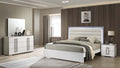 Olivia Contemporary Style 4 Pc Full Bedroom Set With Led Headboard Made With Wood In White Box Spring Required Full White Wood 4 Piece Set Bedroom Bed Included,Dresser Included,Mirror