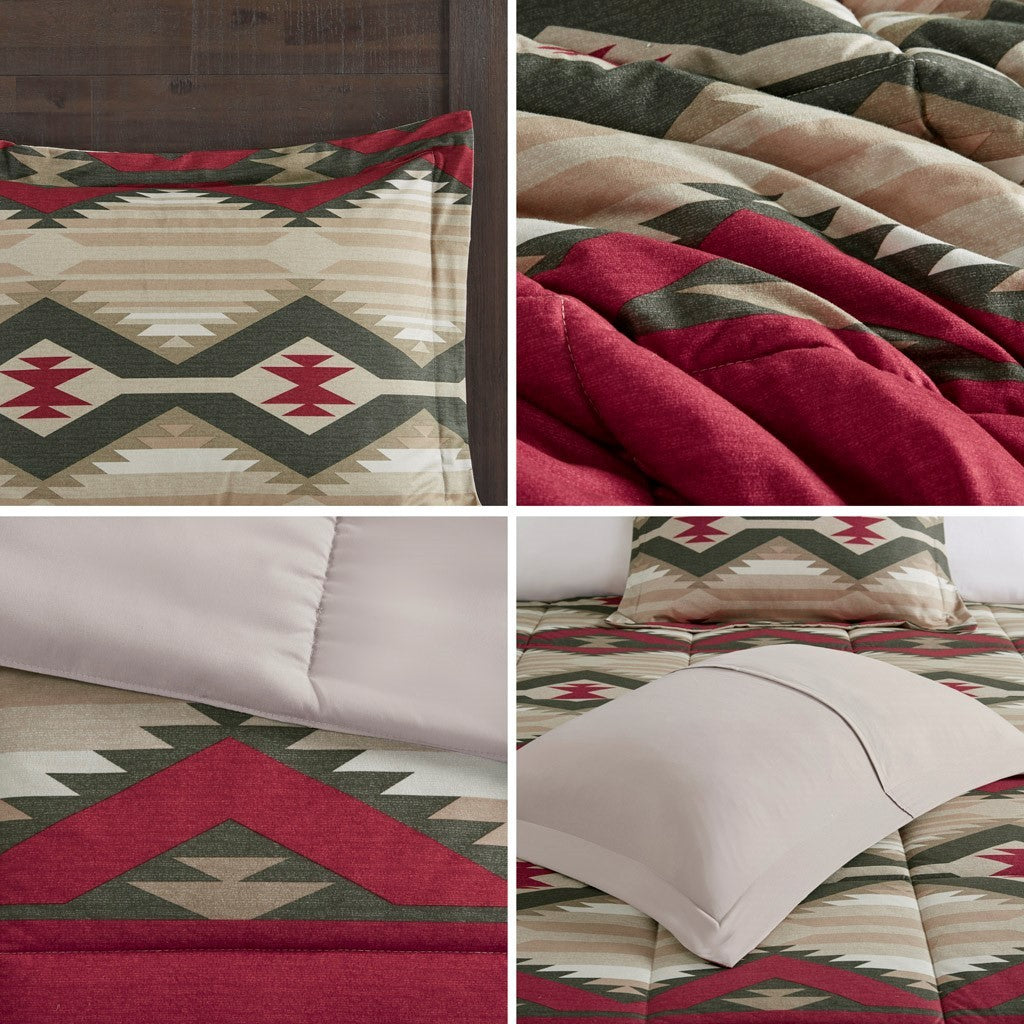 Down Alternative Comforter Set With Throw Pillow King Multicolor Polyester