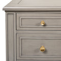 Dauphin Gold Accent 5 Drawer Wood Executive Desk, Grey Cashmere Wood Gray Solid Wood Mdf Wood