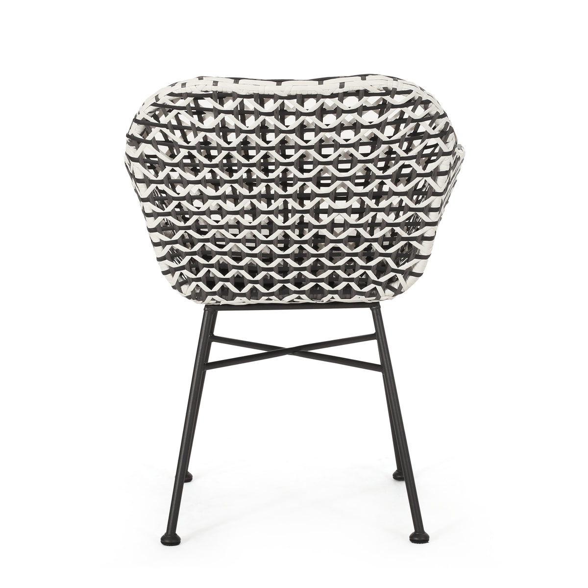 Herbert Chair Black Pe Rattan Iron Waterproof Fabric