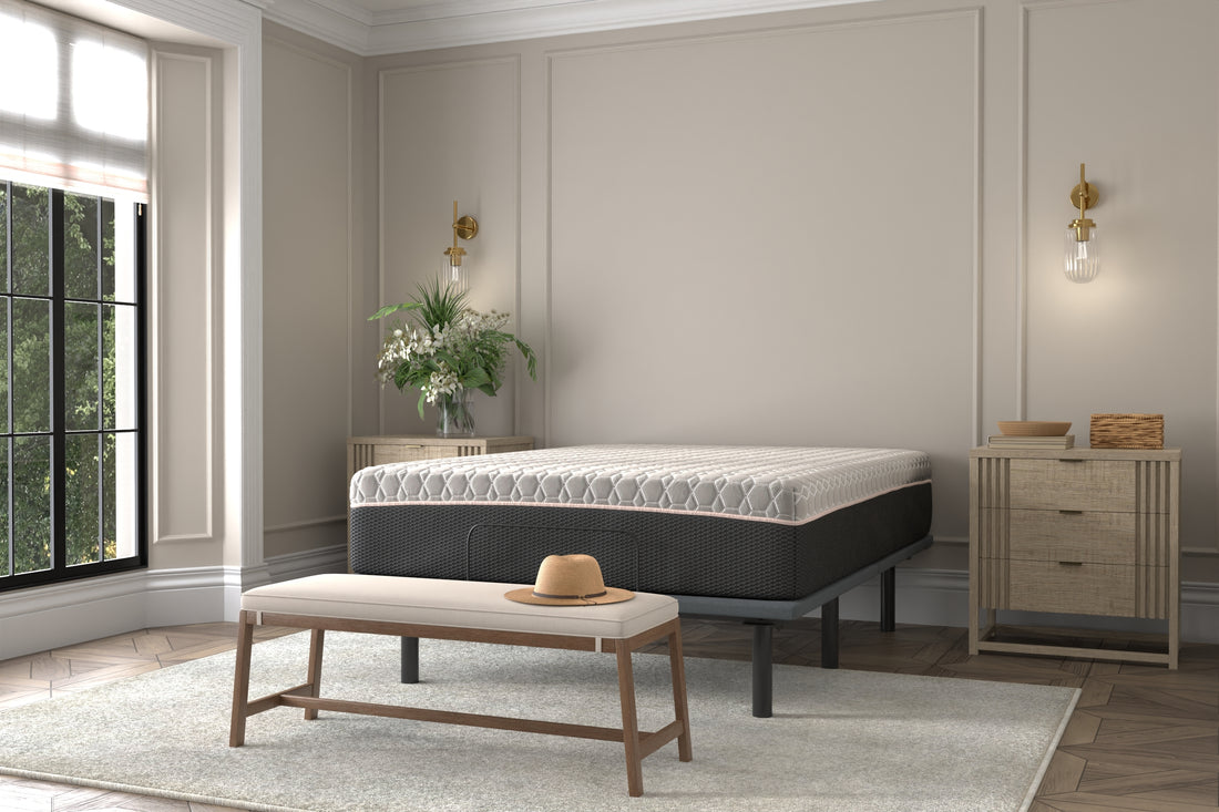 Copper Lux Hybrid 14" King Mattress With Copper Infused Contouring Memory Comfort Layer And Supportive Coil System Black Gray Foam Spring King