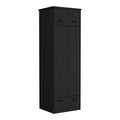 Falkland Armoire With 1 Drawer And 1 Hinged Drawer With Handles Black Bedroom Modern Particle Board
