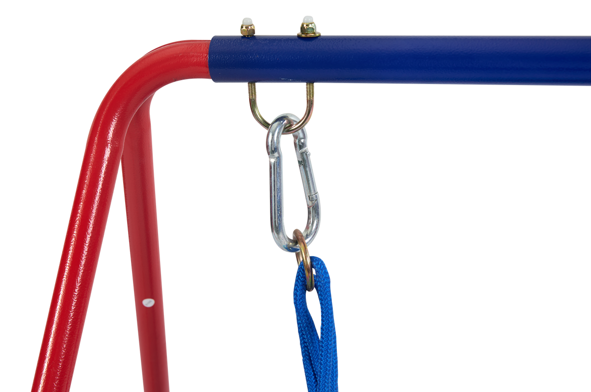 Xns067B Green And Blue Interesting 2 In 1 Baby Swing Mental Plastic Safe Swing Set 110Lbs For Outdoor Playground For Age 3 Blue Red Steel