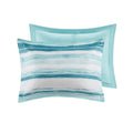 8 Piece Printed Seersucker Comforter And Quilt Set Collection Aqua King Cal King King Aqua Polyester