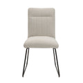 Modern Design Beige Fabric Upholstered Side Chairs 2Pc Set, Tabular Black Finish Metal Legs Casual Dining Furniture Beige Dining Room Casual,Modern Side Chair Fabric