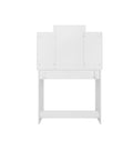 Makeup Vanity Desk With Led Lighted Mirror ,Dressing Table Set With 2 Large Drawers 10 Led Light ,White Color White Primary Living Space Modern Particle Board