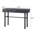 Gunmetal Writing Desk With 1 Drawer Gunmetal Writting Desk Office Rectangular Drawers Desk Wood