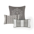 7 Piece Jacquard Comforter Set Grey King King Grey Polyester