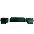 Modern Fabric Living Room Sofa 2 Piece Set, One 2 Seater Sofas, One 3 Seater Sofas Sofa With 8 Cushion Upholstery Large Deep Seat Recliner, Green Corduroy Fabric Green Corduroy 7 Seat