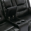 Home Theater Recliner Set Manual Recliner Chair With Wide Armrest, Two Built In Cup Holders For Living Room,Bedroom, Black Old Sku:Sg000760Aab Black Foam Pu Leather