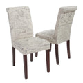 Dining Chair Mp2 Set Of 2 Beige Fabric