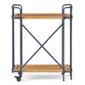 Eden Plummers Pipe Bar Cart Antique Black Wood Metal
