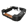 Spa Surround Spa Frame Quadrilateral Outdoor Rattan Sectional Sofa Set With Mini Sofa,Wooden Seats And Storage Spaces, Beige Yes Beige Water Resistant Frame Water Resistant Cushion Garden & Outdoor Sectional Seating Groups Foam Rattan Waterproof Fabric