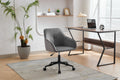 Velvet Office Desk Chair, Modern Home Desk Chair With Wheelsvanity Chairs For Living Room, Bedroom,Study Room Grey Black Foam Polyester Blend