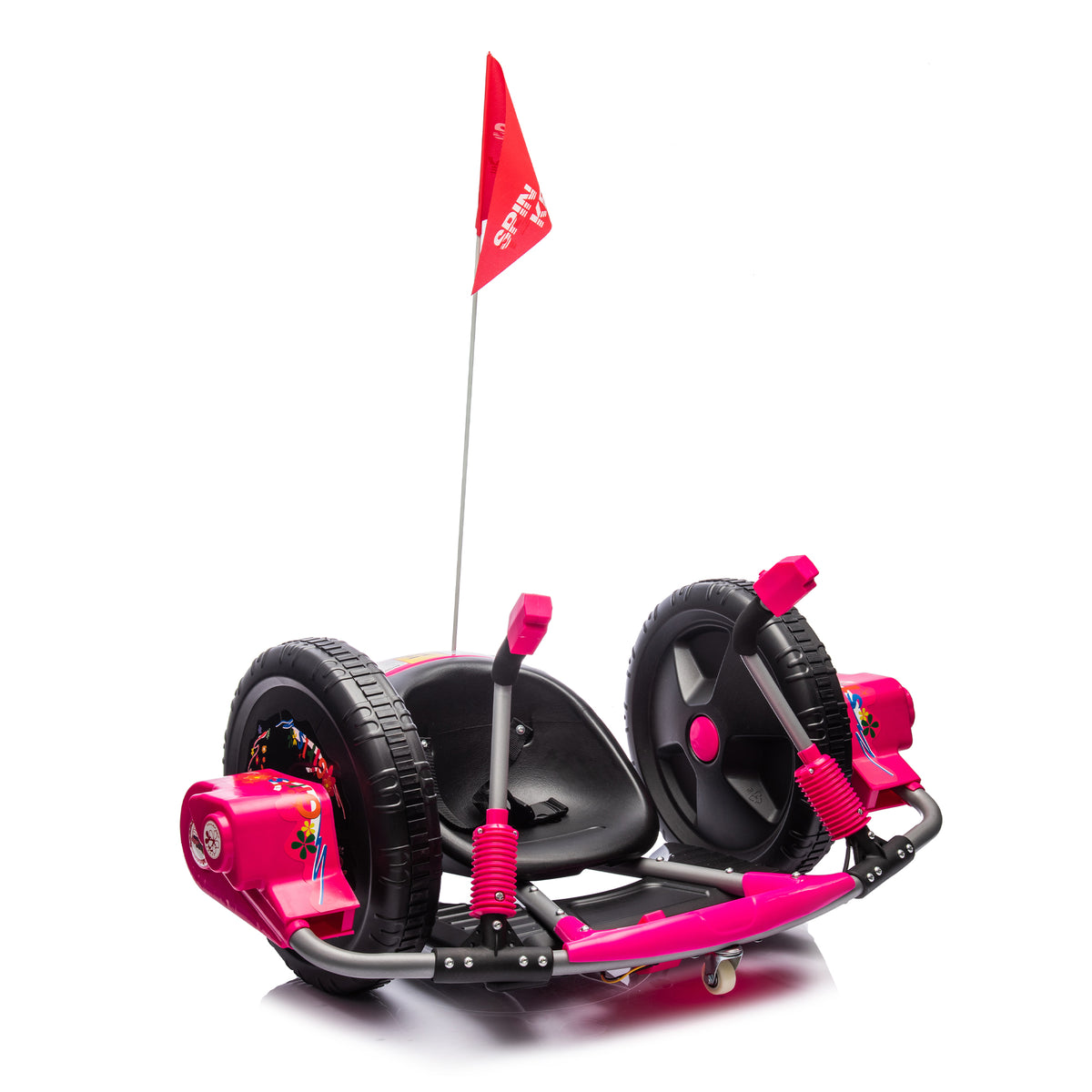12V Kids Ride On Electric Toy,2Wd,16'' Exaggerated Wheel,Dual Handle Control For 360 Degree Flexible Steering And Rotation,Solid Metal Frame,Provide A Speed Of 4.66 Mph For Kids Aged 6 . Pink 50 99 Lbs Polypropylene