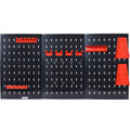 Pegboard Wall Organizer, 4Ft Metal Garage Pegboard Tool Organizer W 3 Pegboards, Drill Bit Rack, Wrench Rack, Hooks Accessories, Wall Mounted Tool Storage Pegboard For Workshop Warehouse, Black Black Metal