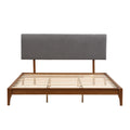 Grey Curved Adjustable Headboard King Grey Linen