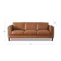 Maui Leather Sofa Brown Down Filling Genuine Leather 3 Seat
