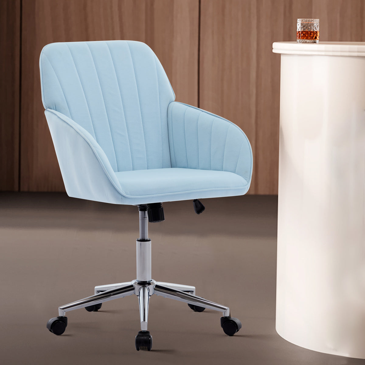 Ty Office Chair Baby Blue Velvet