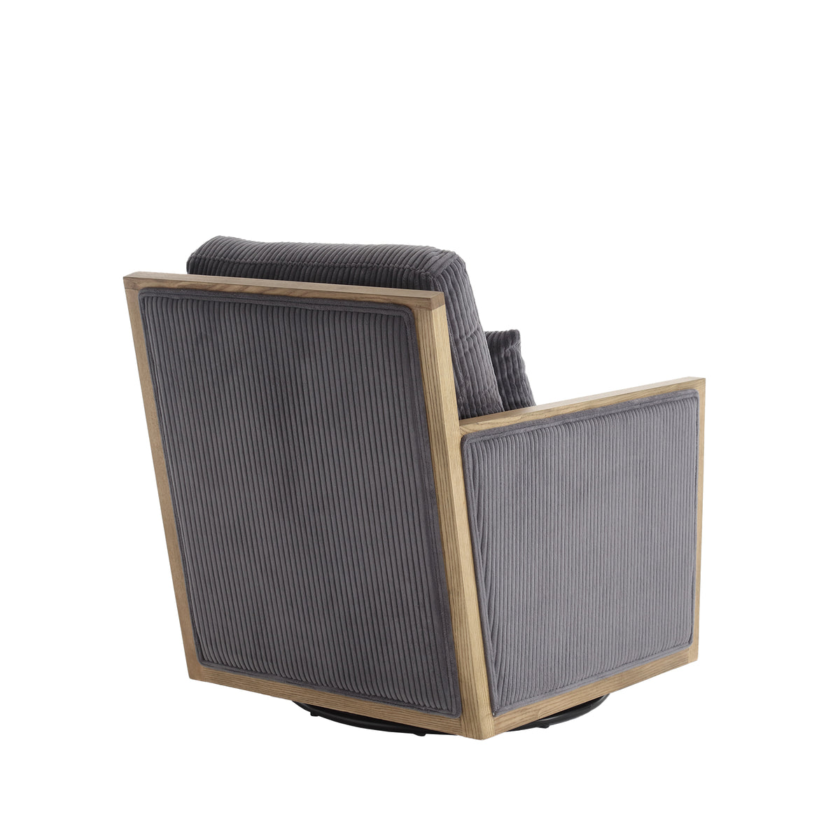 Coolmore Corduroy Swivel Barrel Chair, Comfy Accent Sofa Chair For Living Room, 360 Degree Swivel Barrel Club Chair, Leisure Arm Chair For Nursery, Hotel, Bedroom, Office, Lounge Dark Gray Dark Gray Primary Living Space Foam Corduroy