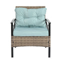 Patio Furniture, Outdoor Furniture, Seasonal Pe Wicker Furniture, Four Set Wicker Furniture With Black Metal Table Yes Brown Seats 4 Pe Rattan Iron Waterproof Fabric