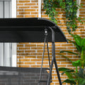 Outsunny 3 Seat Outdoor Patio Swing Chair With Removable Cushion, Steel Frame Stand And Adjustable Tilt Canopy For Patio, Garden, Poolside, Balcony, Backyard, Black 1 Black Steel