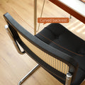 Dining Chairs Set Of 2, Fauex Leather Rattan Side Accent Chairs With Chrome Legs, Modern Mid Century Breuer Designed Chairs, Upholstered Dining Living Room Kitchen Chairs Black 2Pcs Black Faux