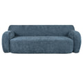81.5'' Minimalist Curved Upholstered Sofa, 3 Seat Modular Casual Sofa For Living Room, Bedroom, And Apartments Dark Blue Polyester 3 Seat