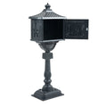 Mailbox Cast Aluminum Black Mail Box Postal Box Security Heavy Duty Black Aluminium