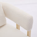 Ts Teddy Velvet Upholstered Metal Foot Sofas White Gold Teddy 1 Seat