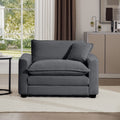 Grey Corduroy Fabric, Comfortable Single Chair Deep Seat Sofa With One Pillow, Suitable For Living Room And Bedroom, Club Multiple Occasions Grey Corduroy 1 Seat