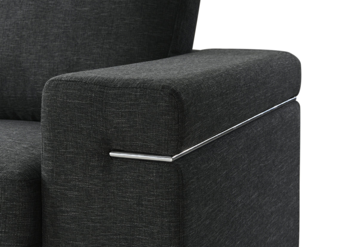 Gianna Black Linen Fabric Arm Chair Black Linen