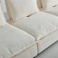 Mid Century Modern 3 Seater Sofa Couch For Living Room Modular Sectional Armless Sofa, Ultra Soft Chenille Fabric, Sturdy Frame, Comfortable And Stylish Furniture Beige Foam Chenille 2 Seat