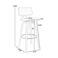 Pino 26 Inch Swivel Counter Stool Chair, Faux Leather, Walnut Brown Wood Brown Leather