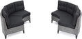 Pema Outdoor 4 Seater Sofa Black Gray Seats 4 Pe Rattan Iron Waterproof Fabric