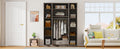 4 Door Wardrobe With 1 Drawer And Top Cabinetgray Gray Gray Bedroom Contemporary Particle Board