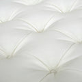 Luciana Tufted Cocktail Ottoman With Skirt, Antique White Polyester Antique White Foam Polyester