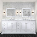 White Double Bath Vanity 84 In. W X 22 In. D White Plywood Wood