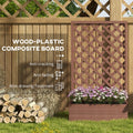 Outsunny Raised Garden Bed With Trellis Lattice, Wood Planter Box With Self Draining Gap, Freestanding Trellis Planter For Climbing Plants, Vines, Flowers, 29.5