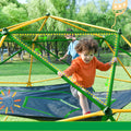 13Ft Geometric Dome Climber Play Center, Kids Climbing Dome Tower With Hammock, Rust & Uv Resistant Steel Supporting 1000 Lbs Yellow Metal