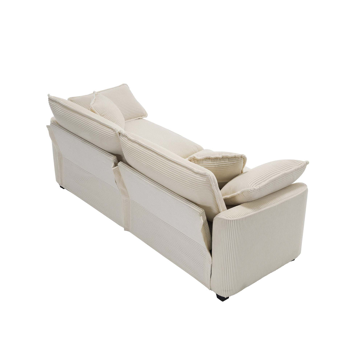 Modern Fabric Living Room Sofa 2 Seater Sofa With 4 Pillows ,Upholstered Large And Deep Seating 2 Seat Loveseat Sofa, Light Beige Corduroy Beige Corduroy 2 Seat