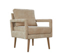 Mid Century Armchairaccent Chair With Chenille Armrest & Soft Cushion For Living Room, Bedroom, Home Office, Study, Beige Beige Foam Wood Fabric