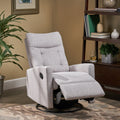 Glider Swivel Recliner Chair Light Grey Fabric