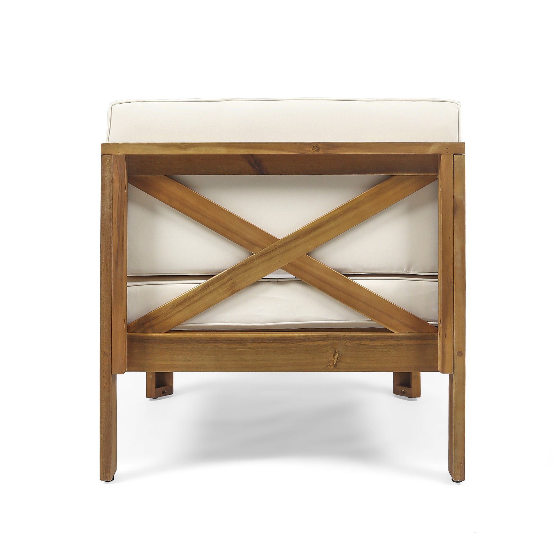 Alcove Lshape Sofa Set, Beige Beige Seats 4 Acacia Wood