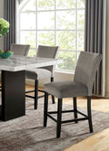 Attractive Set Of 2Pc Counter Height Chairs Dining Room Furniture Gray Flannelette Seat Trim Kitchen Breakfast Black,Light Gray Dining Room Modern,Transitional Dining Chairs Rubberwood Solid Back