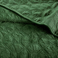 3 Piece Velvet Quilt Set Green King Cal King King Green Cotton