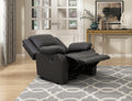 Modern Reclining Chair Dark Brown Faux Leather Upholstery Pillowtop Arms Solid Wood Frame 1Pc Living Room Furniture Dark Brown Faux Leather Wood Primary Living Space Pillow Top Arms Solid Wood