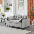Modern Velvet Loveseat Futon Sofa Couch Pullout Bed, Small Beautiful Seat Lounge Sofa W Reclining Backrest, Toss Pillows, Pockets, Furniture For Living Room,3 In 1 Convertible Sleeper Sofa Bed, Gra Gray Velvet 2 Seat