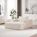 75 Inch Corduroy Sponge Sofa Lounge Chair,No Assembly Required,Fluffy Modern Sleeper Chair For Indoor Living Room Bedroom Beige Foam Corduroy 1 Seat