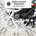 S24109 Elecony 24 Inch Fat Tire Bike Adult Youth Full Shimano 7 Speeds Mountain Bike, Dual Disc Brake, High Carbon Steel Frame, Front Suspension, Mountain Trail Bike, Urban Commuter City Bicycle